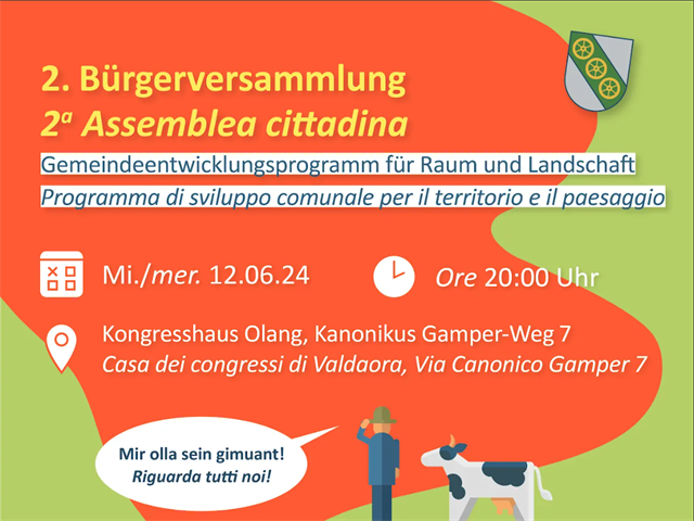 2. Bürgerversammlung - Gemeindeentwicklungsprogramm für Raum und Landschaft